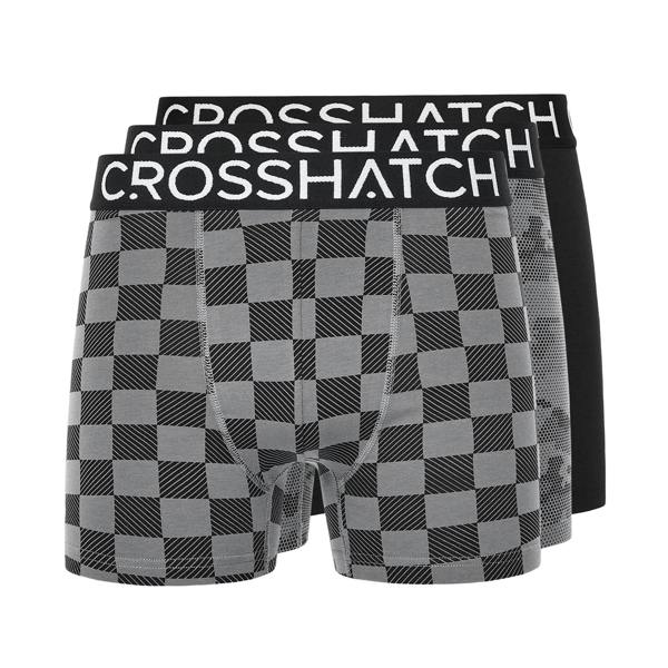 Crosshatch Mens Bresler Boxer Shorts (Pack of 3) - Black - 