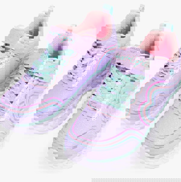 Skechers 302689L/LVMT HEART LIGHTS - RETRO HEARTS Girls Trainers Lavender/Multi