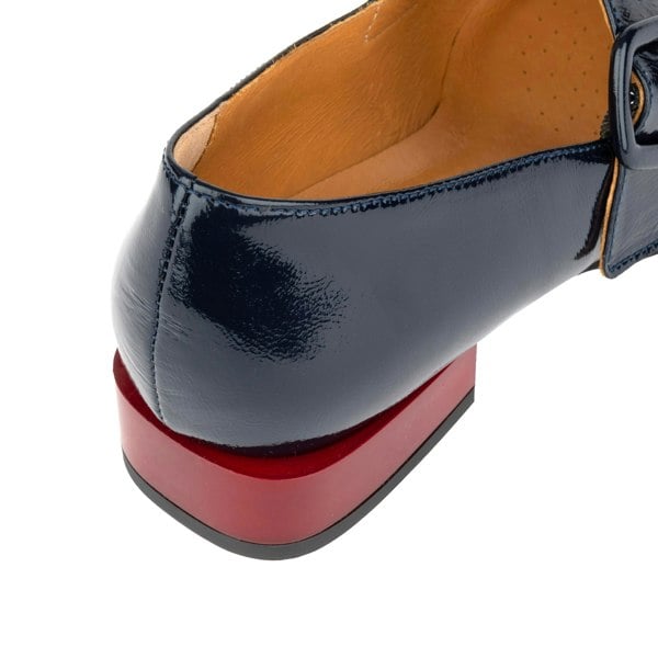 Embassy London Bliss - Navy - Women's block heel square toe patent leather Mary-Jane
