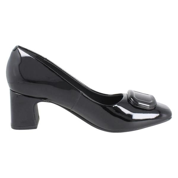 Clarks Ladies Clarks Square Toe Block Heeled Court Shoes Fernie Trim