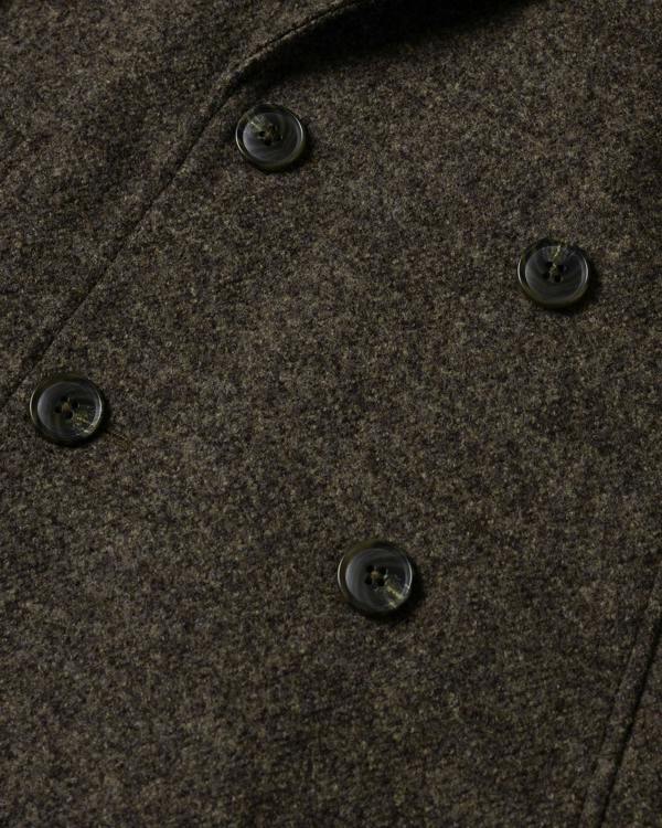 Steel & Jelly Albany - Brown Wool Mix Double-Breasted Peacoat