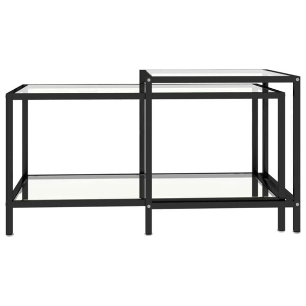 Berkfield Tea Tables 2 pcs Tempered Glass Transparent