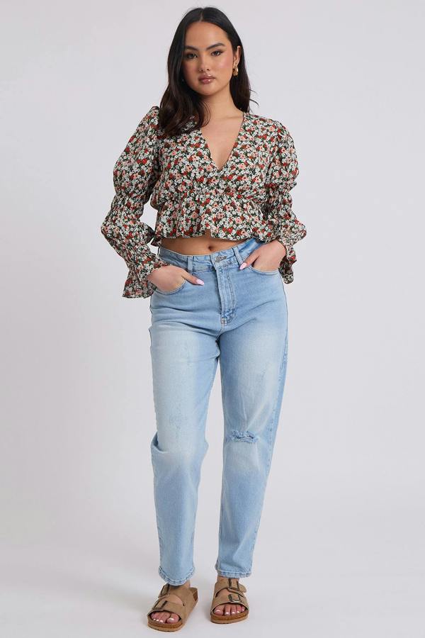 Urban Bliss Juliette Ruched Sleeve Top