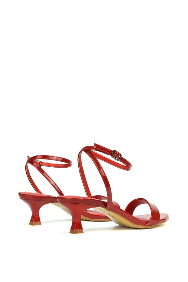 XY LONDON Kitten Low Heel Strappy Sandal Two Part Heeled Shoes