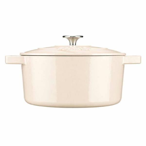 Cooks Professional 26cm Cast Iron Casserole | Ivory