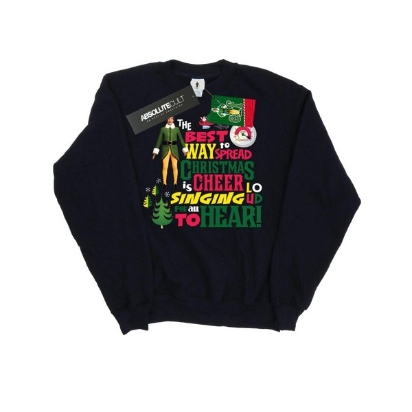 Elf Girls Christmas Cheer Sweatshirt - Navy Blue