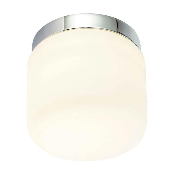 Modern Bathroom LED Ceiling Light in Polished Chrome with Glass Shade Image 5