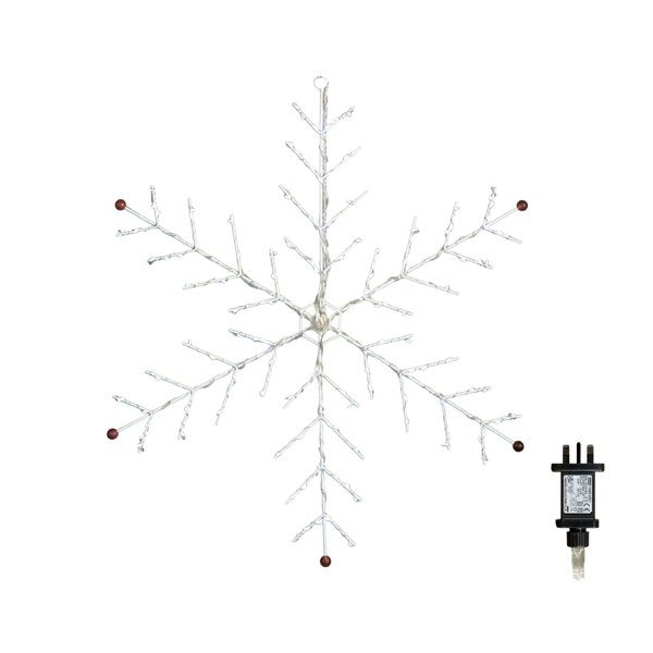 Samuel Alexander 50 x 50cm Light up Metal Christmas Snowflake with 132 Multi-Action White LEDs