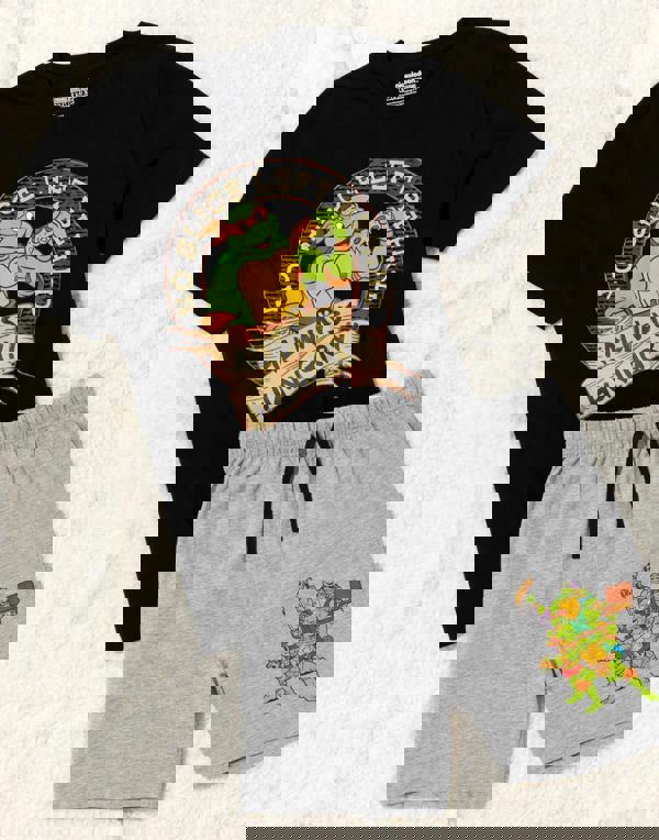 Teenage Mutant Ninja Turtles Mens Grey Always Hungry Short Sleeve Short Leg Pyjama Set