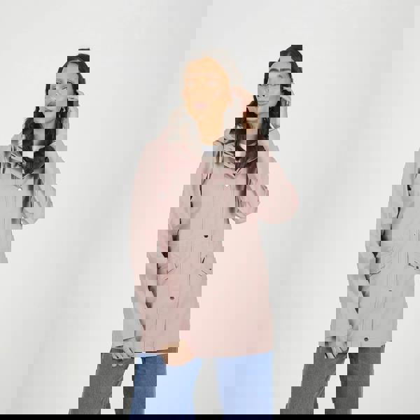 Brave Soul Pale Pink Hooded Rain Mac - Pale Pink Image 1