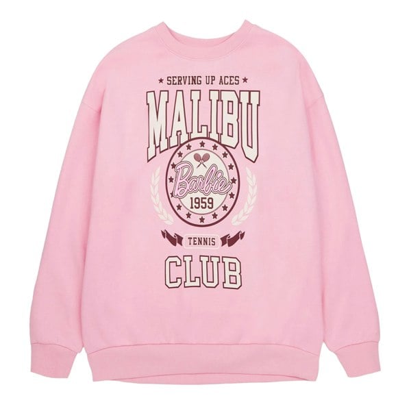 Barbie Womens Malibu Tennis Club Sweatshirt - Pink