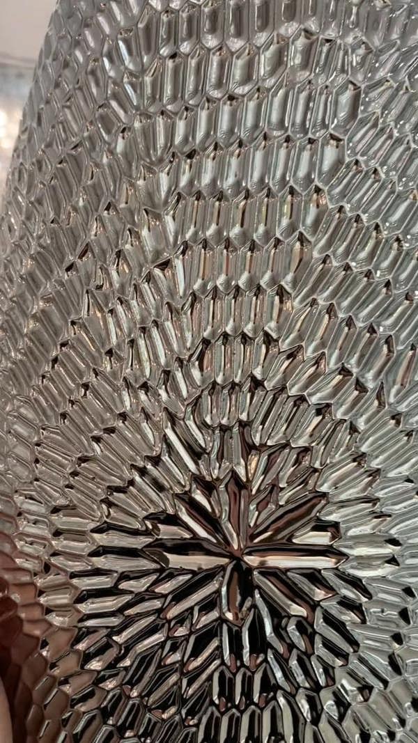 Pagazzi Lighting Caitlin Silver Oval Ceramic Table Lamp With White Shade