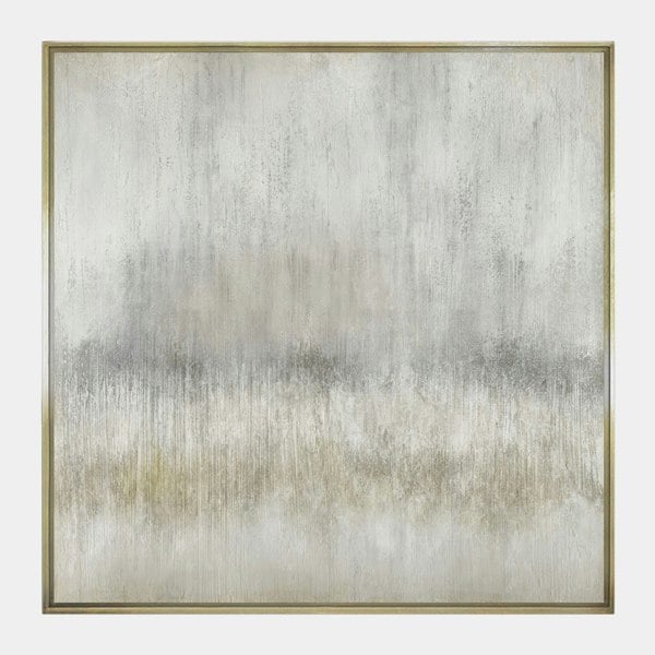 Bisoir by Quintessa Art – Contemporary luxury wall art featuring a neutral palette with gold leaf accents, perfect for high-end home decor and modern interior design.