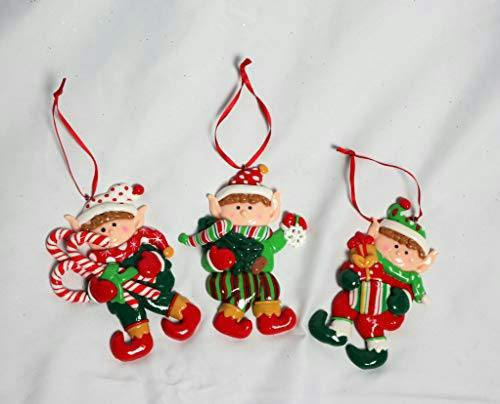 3pc Ceramic Christmas Tree Hanging Decorations Festive Home Decor Set image 4