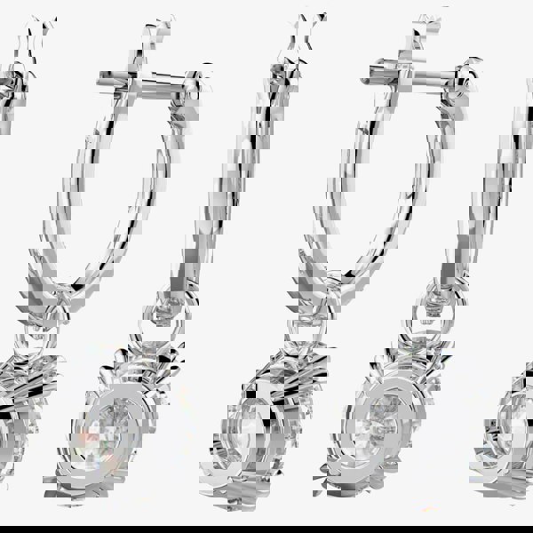 Swarovski Ladies Constella Silver Hoop Dropper Earrings 5636717