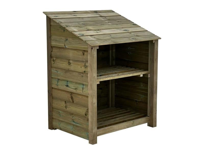 Arbor Garden Solutions Wooden Premium Tongue/Groove Log Store with Shelf (W-99cm, H-126cm or H-180cm, D-88cm)
