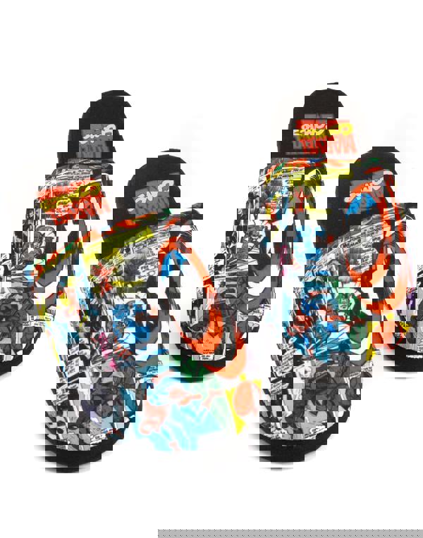 Marvel Mens Black Character All-Over Print Mule Slippers
