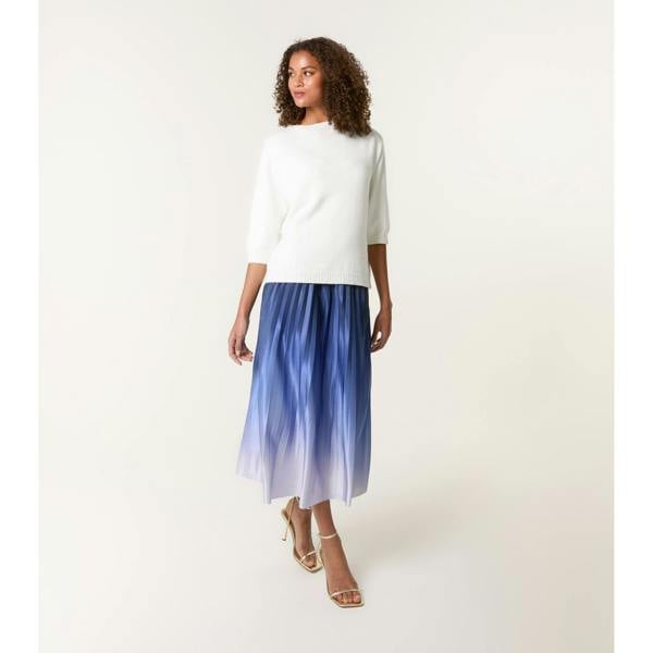 Blue Vanilla Gradient Colour Pleated Skirt
