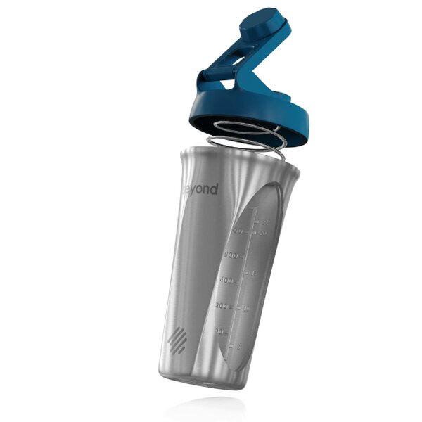 Beyond Shakers Brushed Steel & Blue Twist