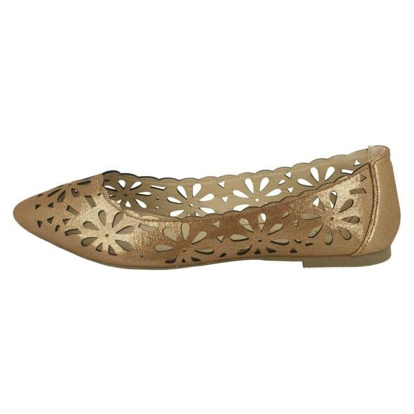 Spot On Ladies Spot On Flower Cut Out Ballerinas F80390