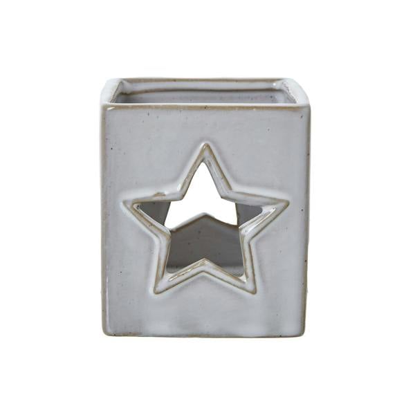 Hill Interiors Ceramic Star Tea Light Holder - White - 