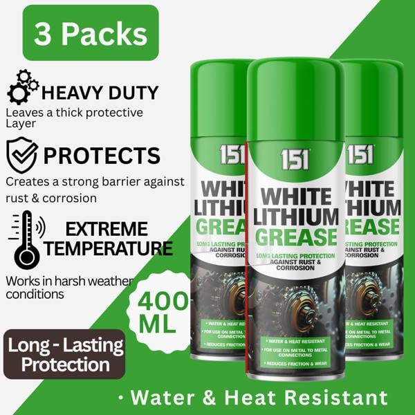 151 3X 151 White Lithium Grease Long Lasting Protection 400ml