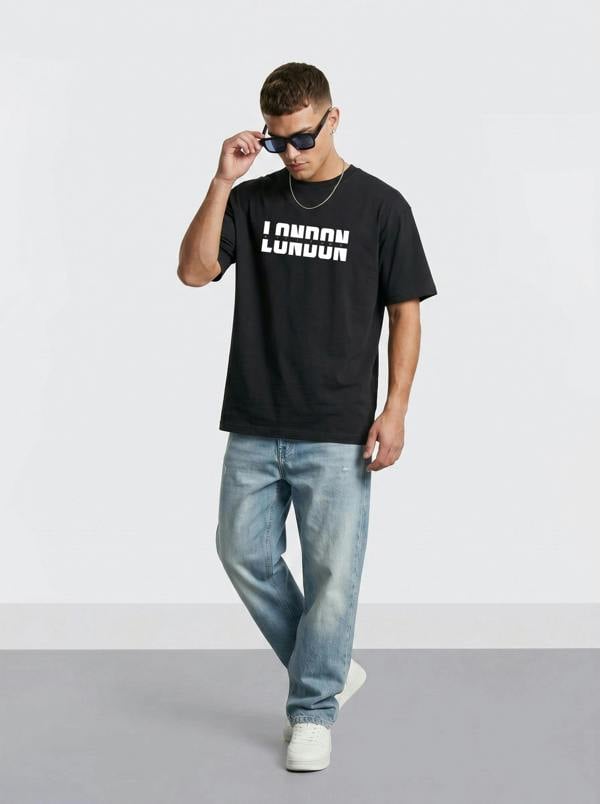 London Attitude Essential Split Graphic Premium Organic Cotton T-Shirt