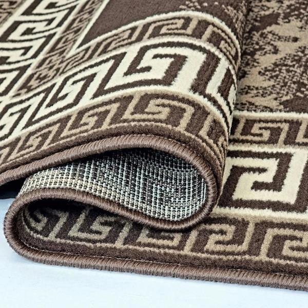 Marble Rug Brown Large Small XL Soft Modern Bordered Living Room Bedroom Carpet Rug