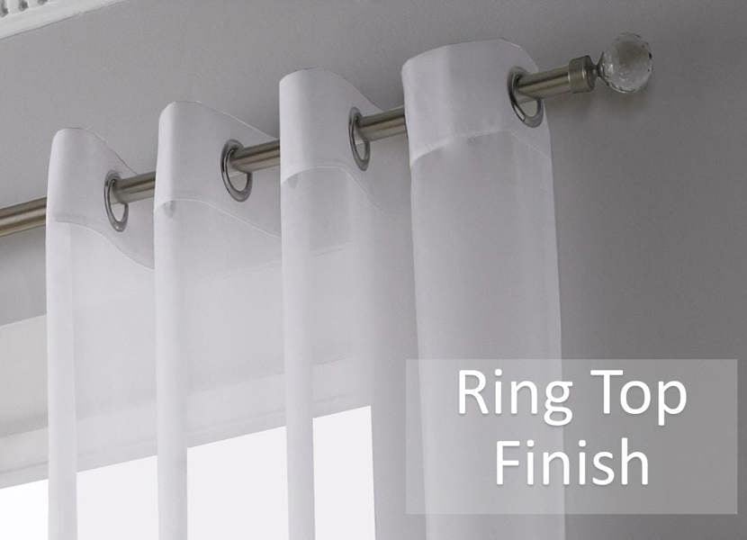 Luxury Living Voile Ring Top Curtain Panel Pair