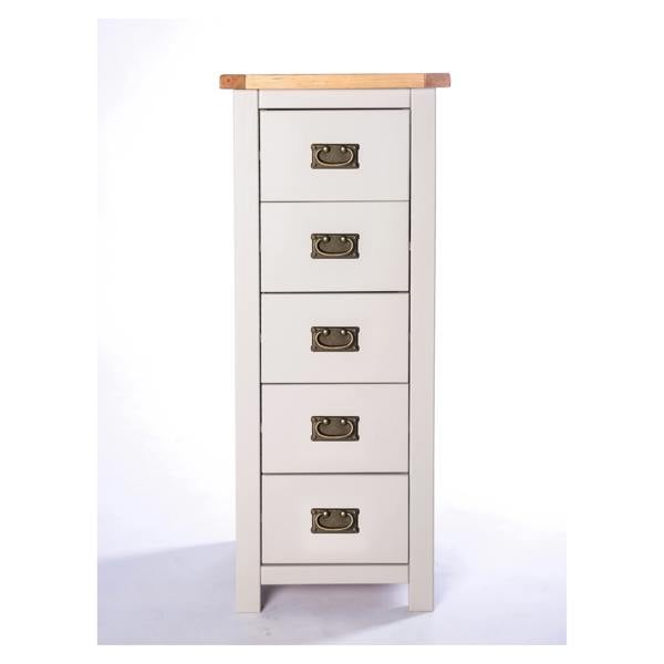 Argenta 5 Drawer Narrow Chest of Drawers Bras Drop Handle