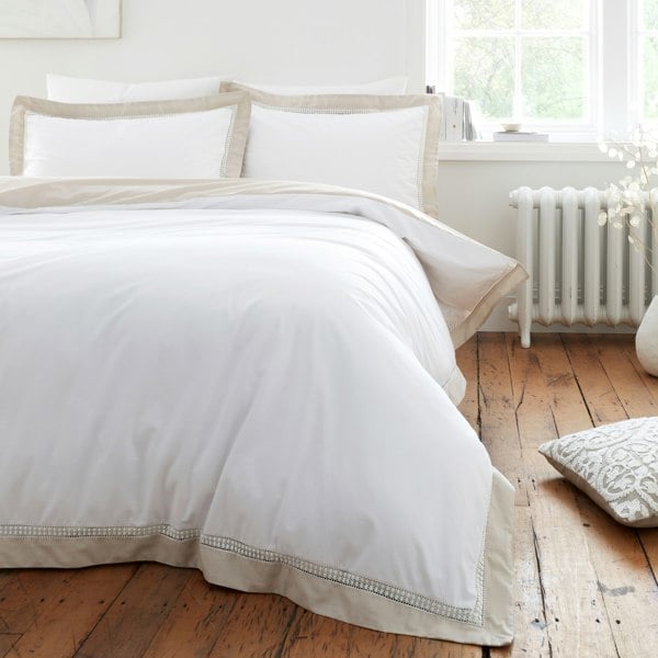 Bianca Oxford Lace 200 Thread Count Cotton Duvet Cover Set