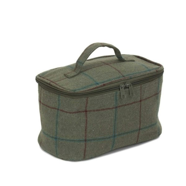 Small Green Tweed Cooler Picnic Bag