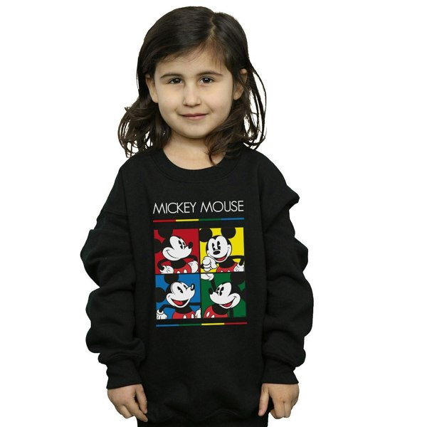 Disney Girls Mickey Mouse Square Colour Sweatshirt - Black