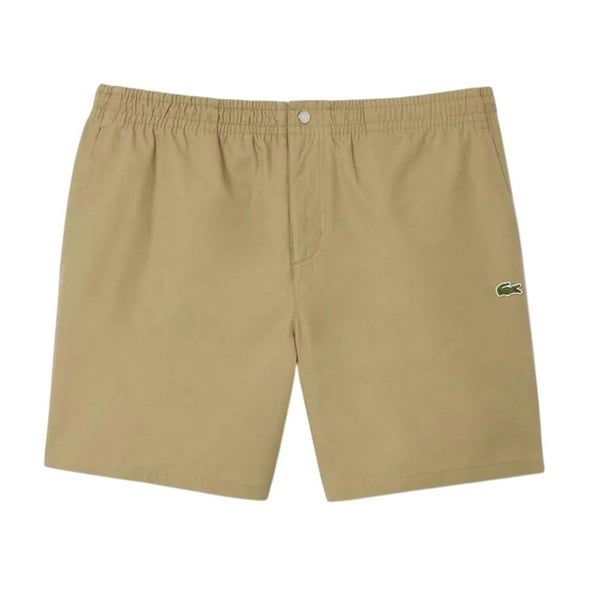 Lacoste Mens Poplin Relaxed Fit Shorts - Beige