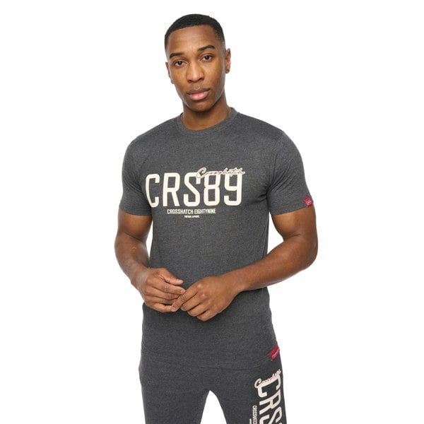 Crosshatch Mens Ellsworth T-Shirt - Charcoal Marl