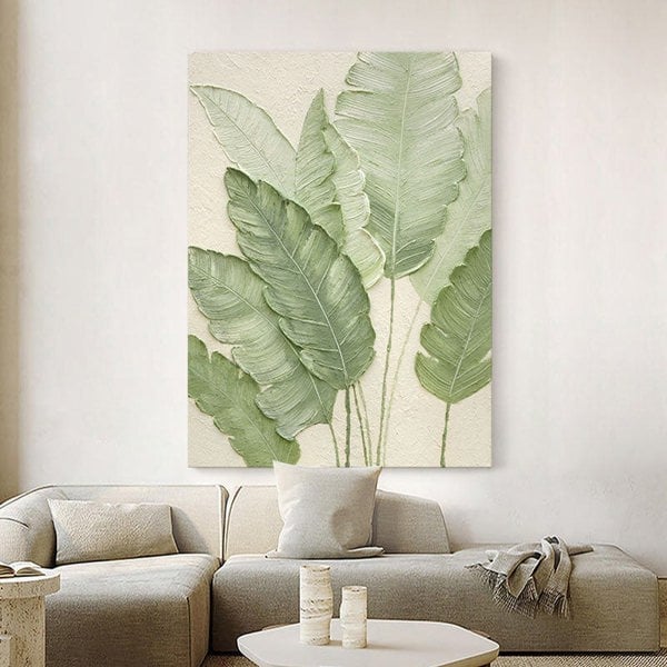 Green Leaves Framed Wall Art Print Multiple Size-Rit Concept-Rit Concept