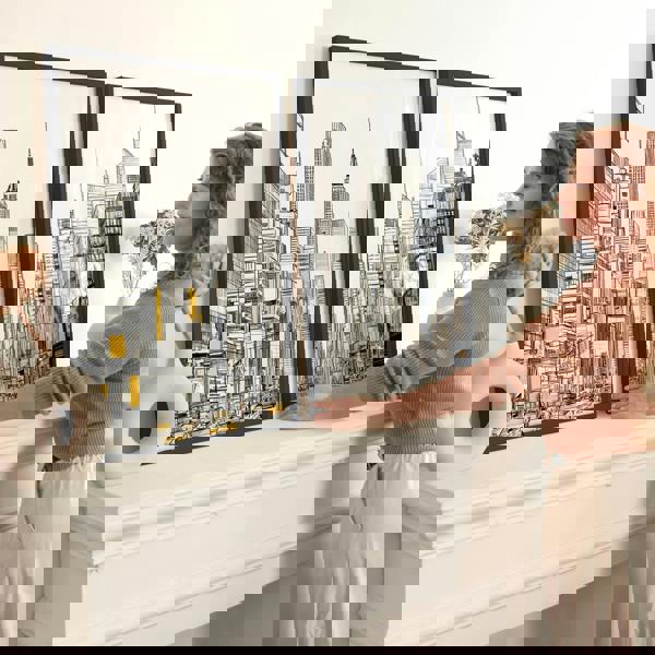 Wall Decor For Hallway | Set of 2 Urban Skyscrapers Wall art Prints