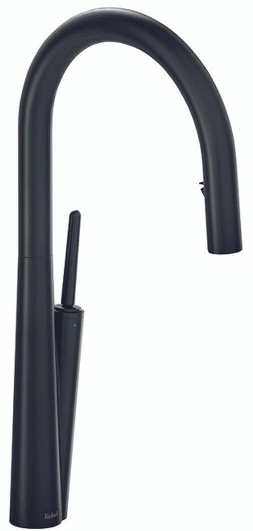 Riobel Solstice Mixer with Pull Down Spray Matt Black Kitchen Tap