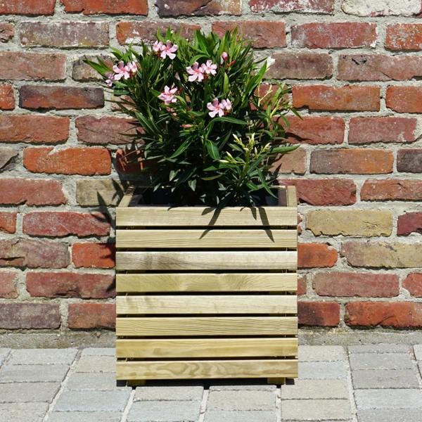 Cerland Horizon Garden Slatted Wooden Planter 40cm x 32cm 13L Modern Plant Pot