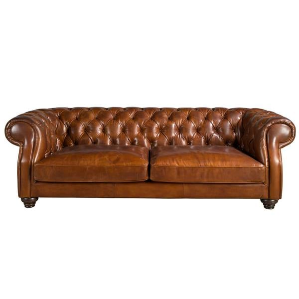 Angel Cerdá 3 seater chester sofa in cognac brown leather 6228