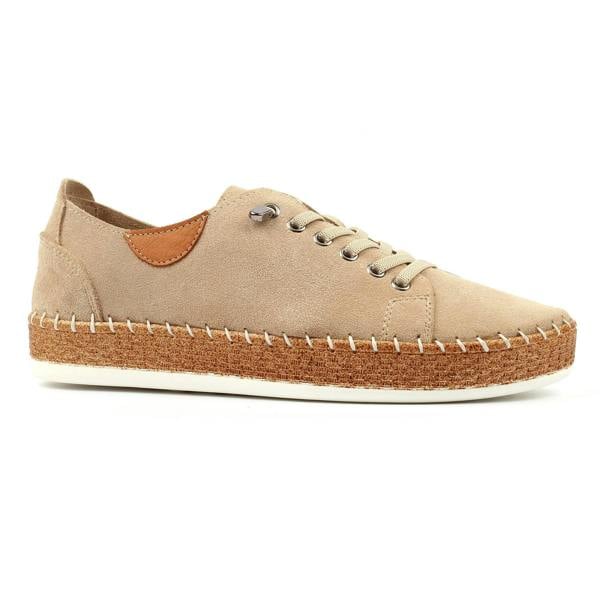 Lunar Womens Maddison II Suede Plimsolls - Beige