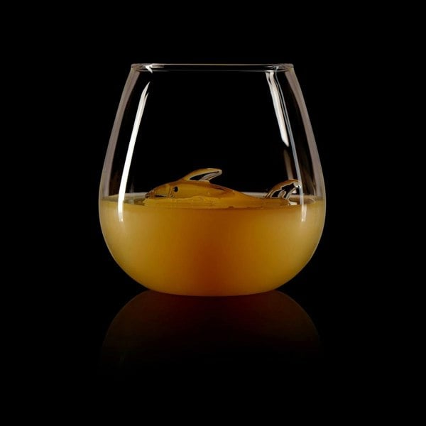OLIPHANT Shark in a Glass Drinking Glass
