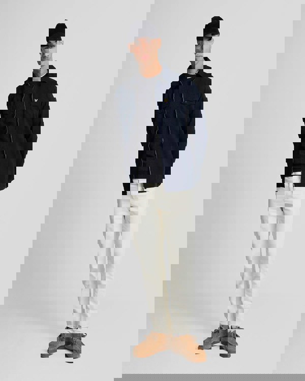 Lyle & Scott Lambswool Blend Crew Neck Jumper - Z56 Dark Navy Marl