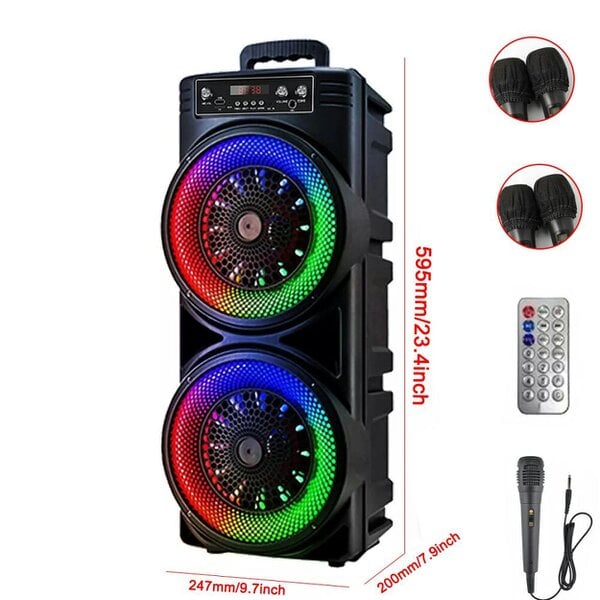 Havendro 6000W Portable Bluetooth Speaker Sub Woofer Heavy Bass Sound System Party Mic