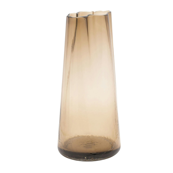 Hestia Glass Tall Vase - Scolloped Edge