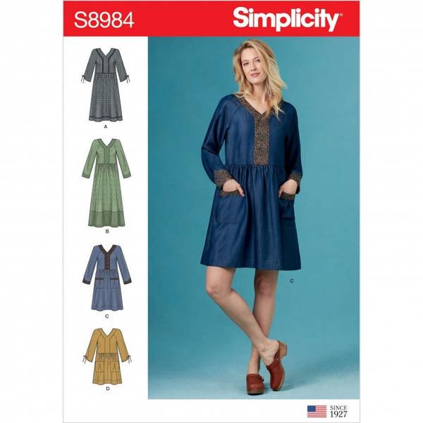 Simplicity Sewing Pattern 8984, Dresses for Women, H5 (6-8-10-12-14) - Intermediate
