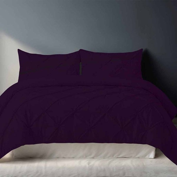 Snug City Pintuck Pinch Pleated Polycotton Duvet Cover And Pillowcase/s Set Bed Linen