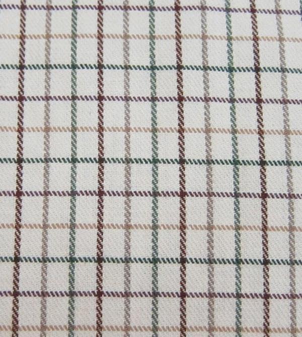 Champion Ayr shirt fabric swatch in brown check, highlighting rich colour tones and soft cotton feel for countryside styling
