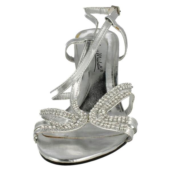 Anne Michelle Ladies Anne Michelle Diamante Detail Cross Over Heels