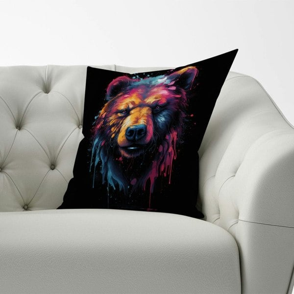 Warren Reed Splashart Bear Face Cushions